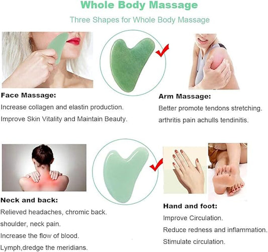 Ditind Gua Sha Tool, Jade Stone with case.