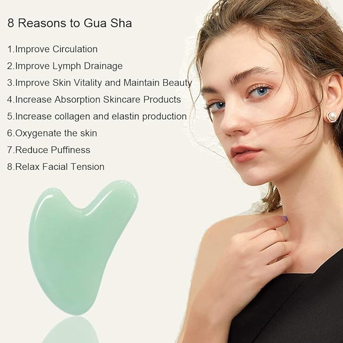 Ditind Gua Sha Tool, Jade Stone with case.