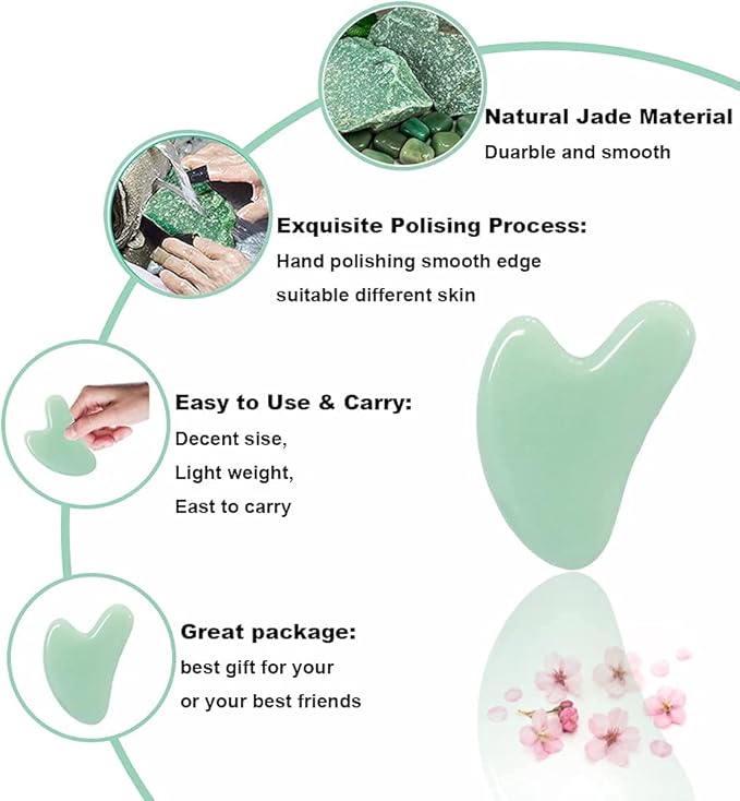 Ditind Gua Sha Tool, Jade Stone with case.