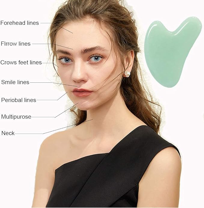 Ditind Gua Sha Tool, Jade Stone with case.