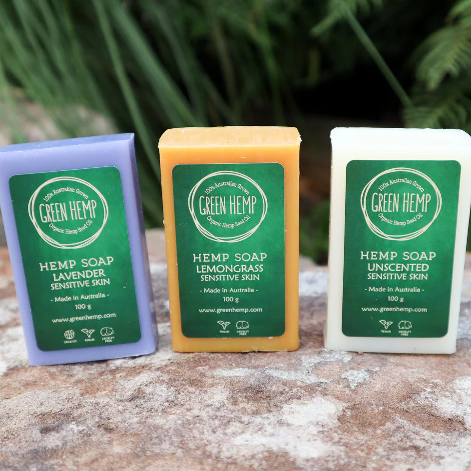 Soap Bars Lemongrass Lavender Unscented - Hemp Seed Oil Soap