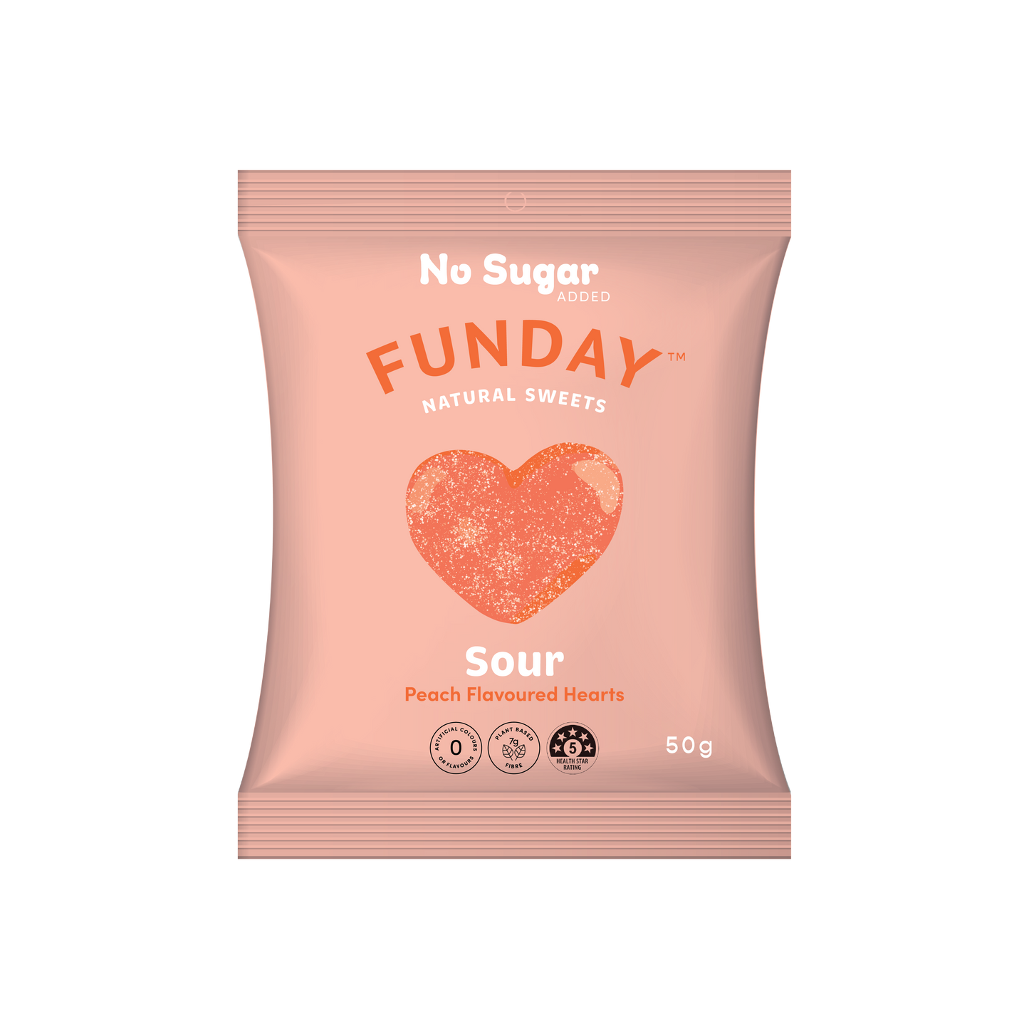 Funday Natural Sweets- Sour Peach Hearts