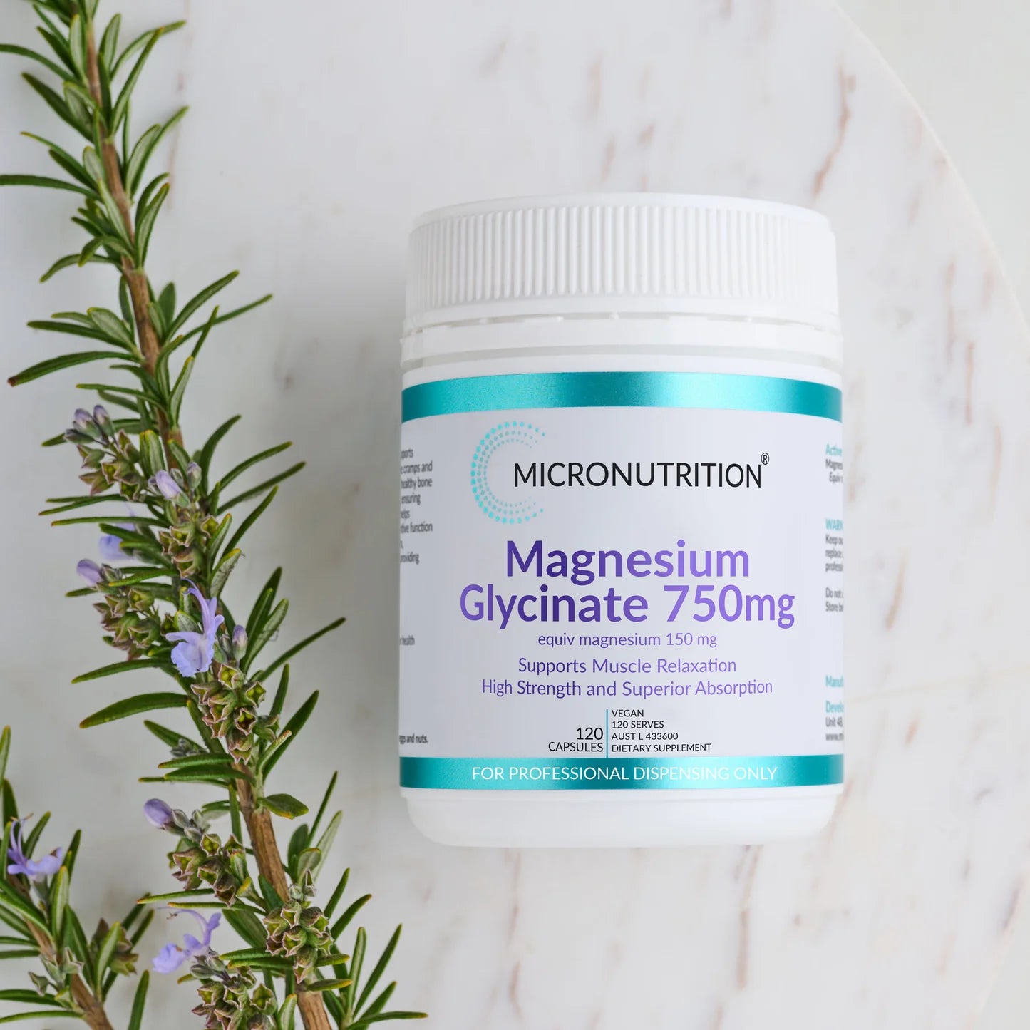 Micronutrition Magnesium Glycinate 750mg - 120 Capsules