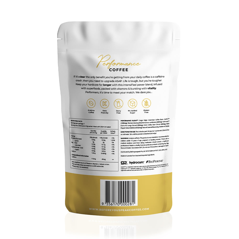 Before You Speak- Performance Coffee- Caramel-7 day pack
