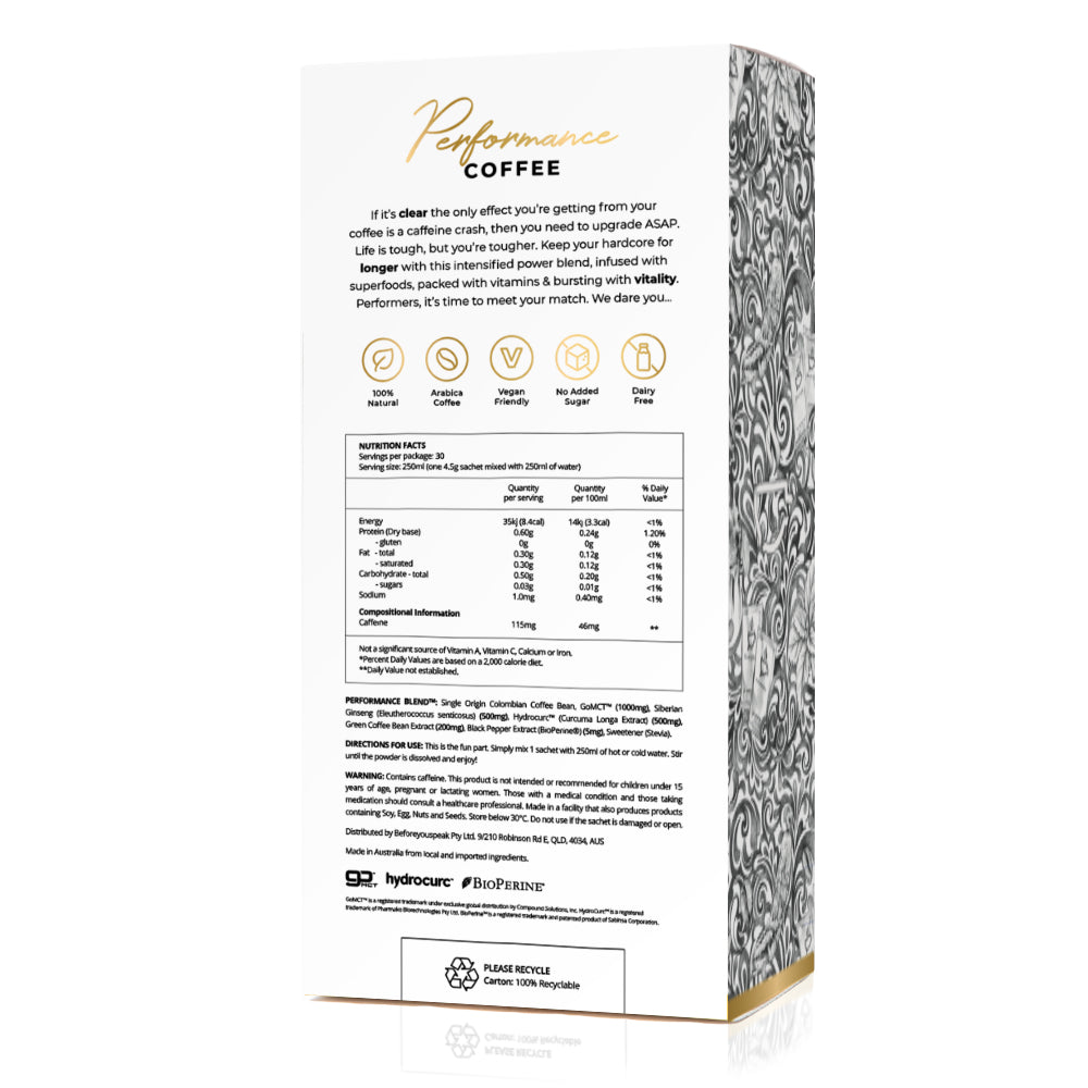 Before You Speak Performance Coffee- 30 day pack