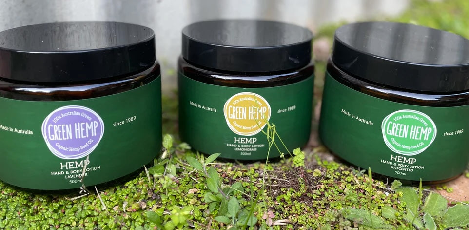 Green Hemp Body lotion 500 ml Pump bottle or tub
