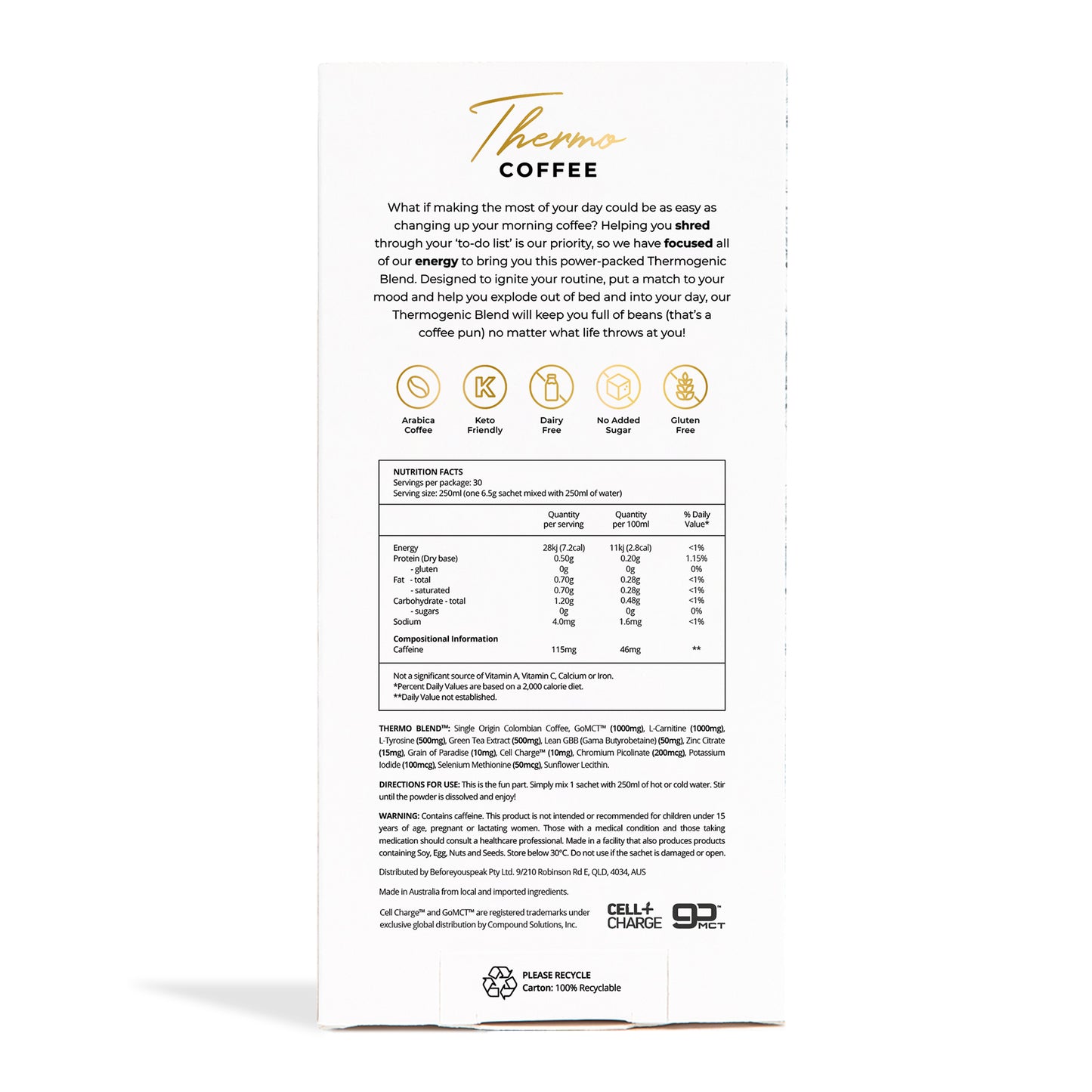 Before You Speak- Thermo Coffee 30 day pack
